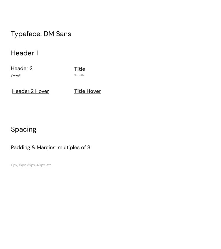 Typography and spacing system